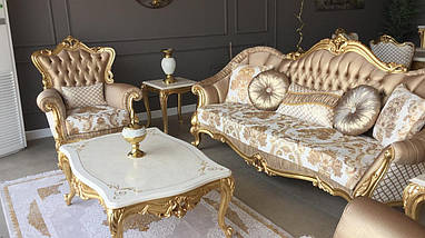 Ексклюзивний комплект диван-ліжко + 2 крісла бароко, Марія, фото 3