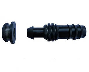 Муфта для крапельної трубки під силіконовий ущільнювач 16мм.