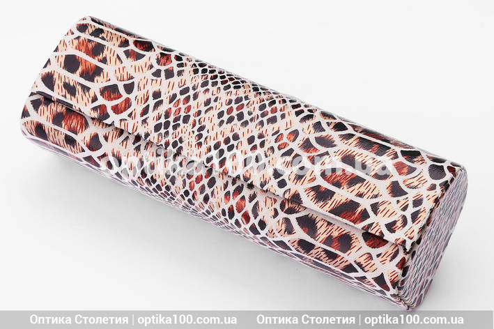 Жіночий футляр для окулярів на магніті під зміїну шкіру, фото 2