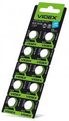 Батарейки-Таблетки "Videx" AG10/LR1130/1.5 V Alkaline блістер - 10шт. упаковка - 100 шт.