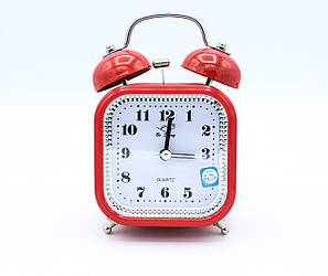 Годинник будильник дзвіночок 2859, червоний, чорний, рожевий, синій