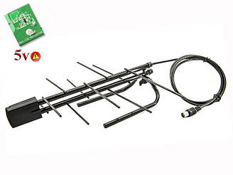 Антена EUROSKY ES-005A / 5V з підсилювачем ДМВ