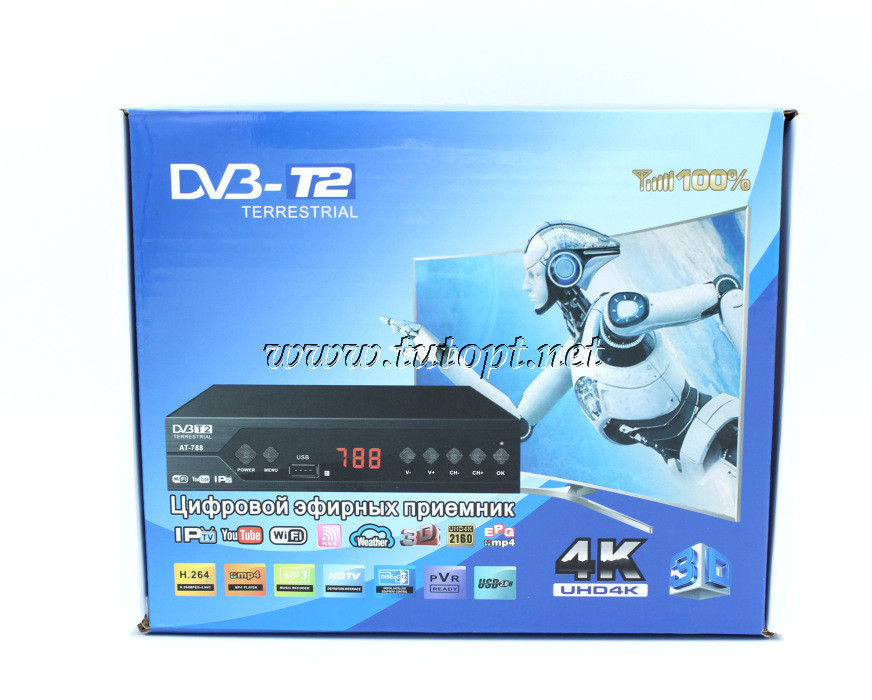 Цифровий Тюнер Т2 AT-788 T2 IPTV YouTube WiFi (без гарантій)