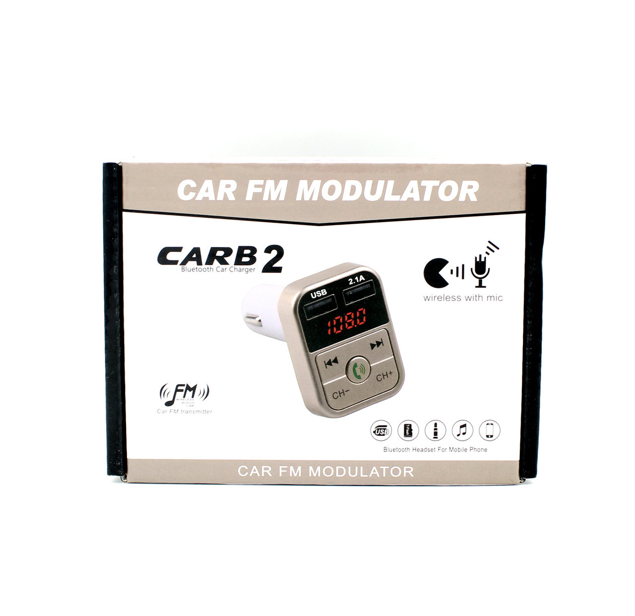 FM Модулятор для Авто CARB 2, Bluetooth, MP3, USB, AUX