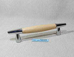 Меблева ручка  Gamet US62 хром + дерево 96 мм