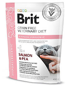 Brit Veterinary Diet HYPOALLERGENIC гіпоалергенний корм для кішок ЛОСОСЬ і ГОРОХ, 400 г