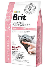 Brit Veterinary Diet HYPOALLERGENIC гіпоалергенний корм для кішок ЛОСОСЬ і ГОРОХ, 2 кг
