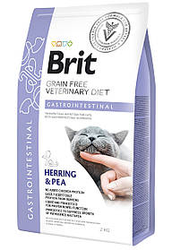 Brit Veterinary Diet GASTROINTESTINAL корм для котів у разі порушення травлення СЕЛЬДЬ і ГОРОХ, 2 кг