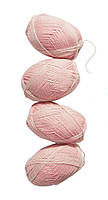 Трикотажная нить для вязания меланжевая, пряжа, набор 4 мотка по 50г/150м, Crelando, розово-серая