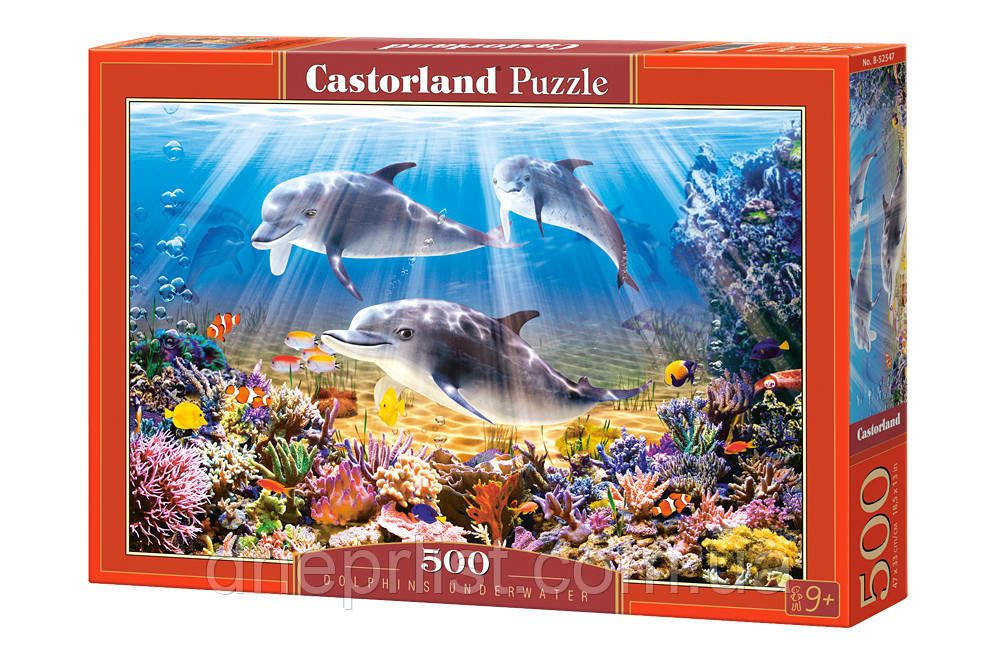 Пазл 500 ел. "Castorland" (Польща) / Дельфіни підводний світ
