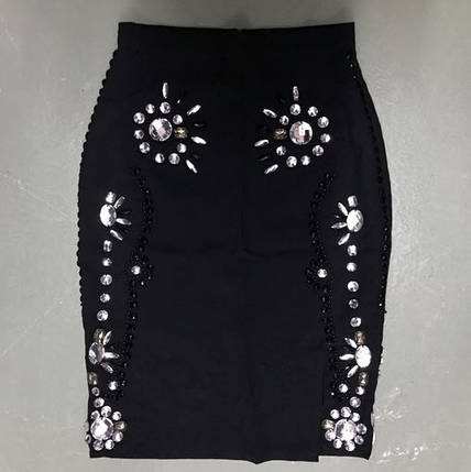Стильна елегантна спідниця каранаш із камінням, фото 1