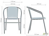 Металевий стілець-крісло AMF Taco чорний-каркас сидіння-сірий меланж для вуличного кафе і саду, фото 2