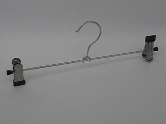 Плічка вішалки для штанів і спідниць із прищіпками хром 40 см