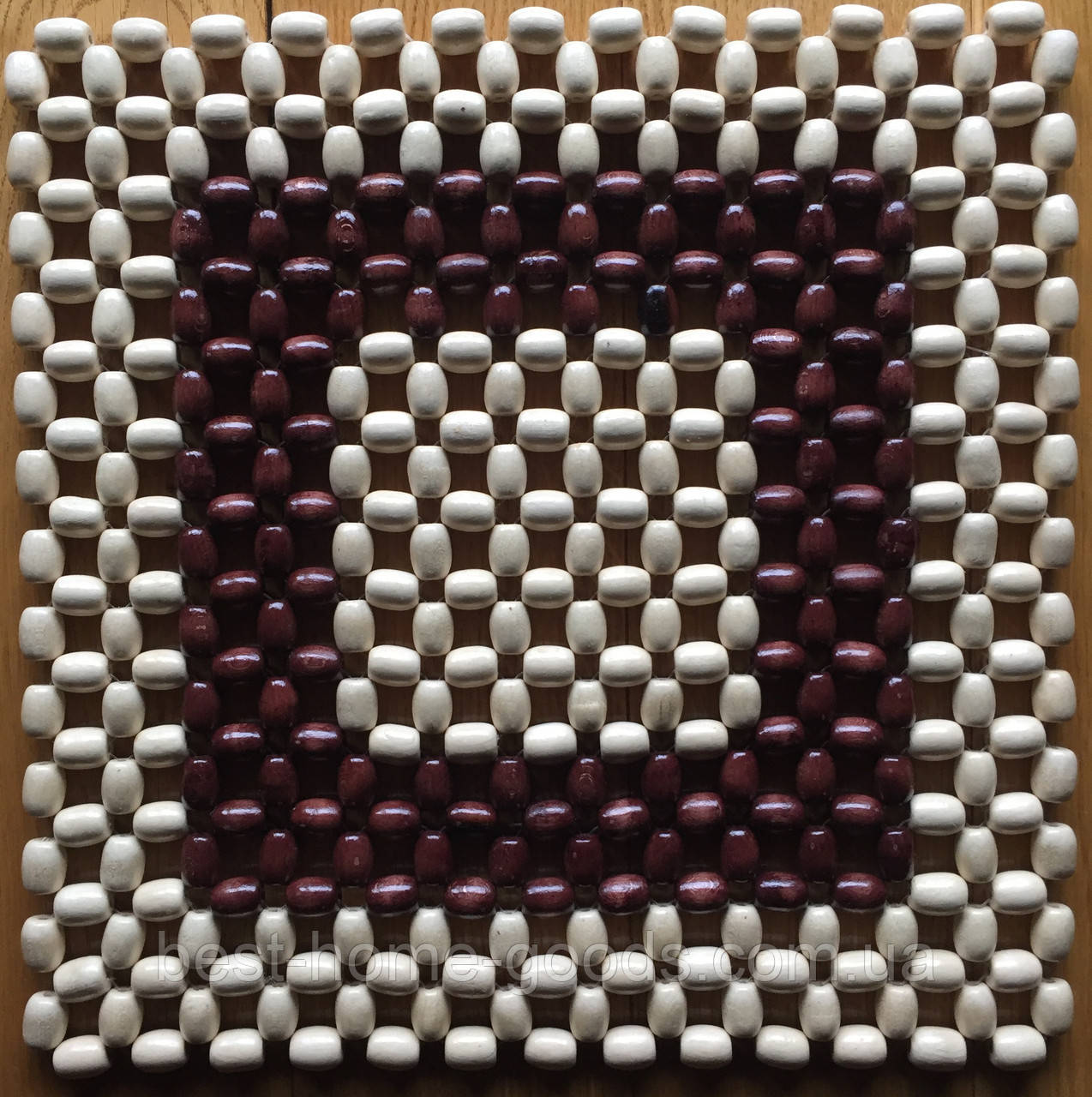 Масажна накидка з натурального дерева 40×40 см – для сидіння в авто, офісі та вдома, фото 1