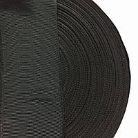 Тесьма репсова 50 мм колір чорний (рул 25ярд=22,86м)