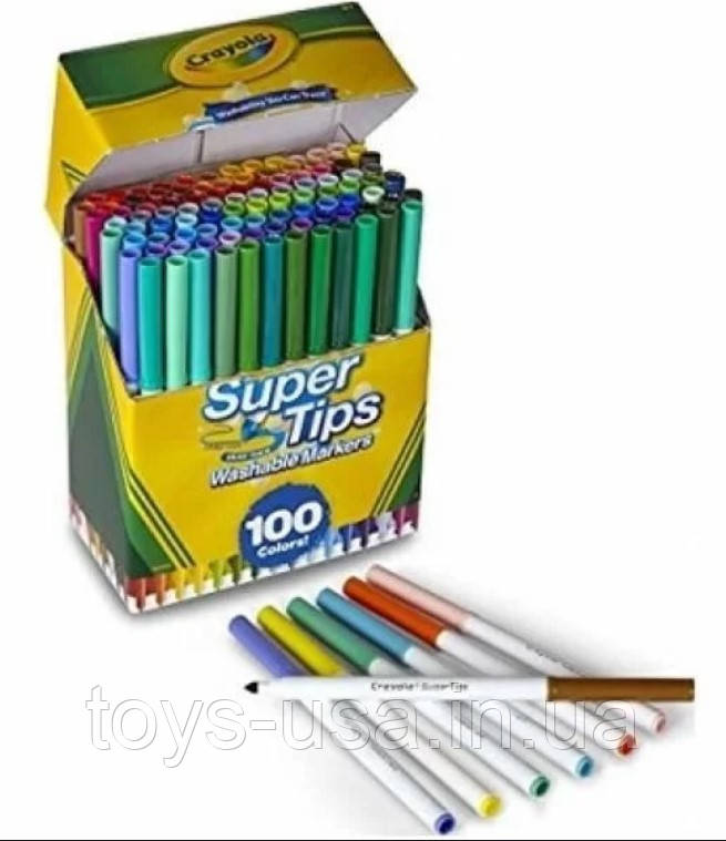 Crayola Смывающиеся фломастеры 100 штук Super Tips Washable Markers, фото 1