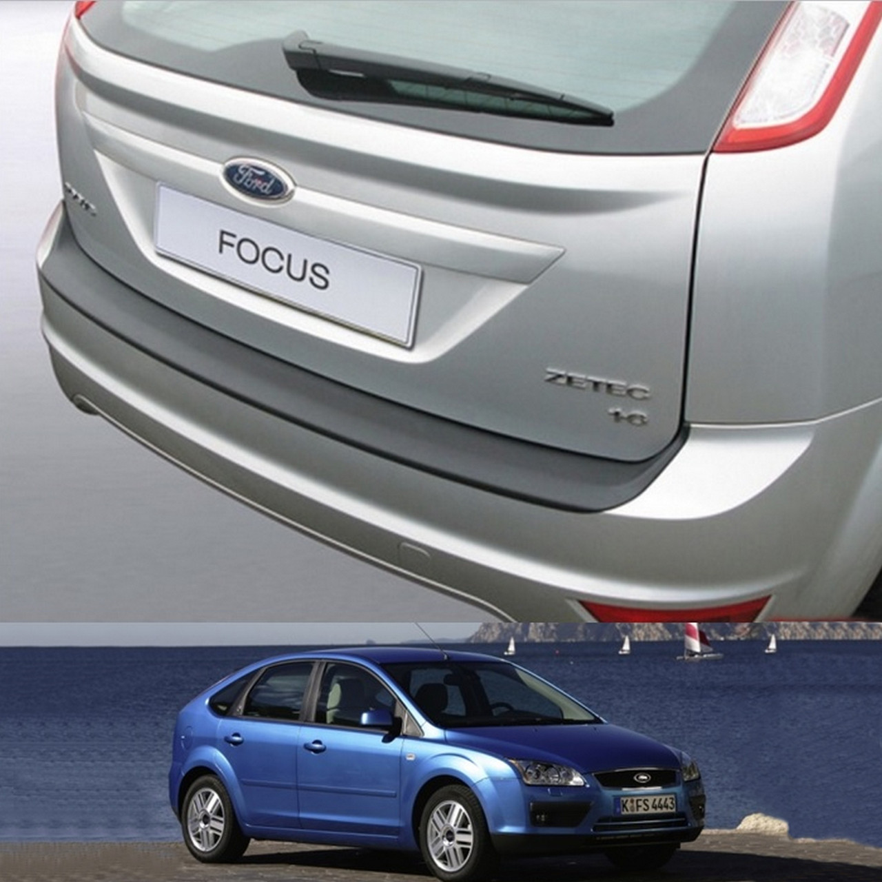 Пластикова захисна накладка на задній бампер для Ford Focus Mk2 Hatchback 3/5dr LIFT 2007-2011