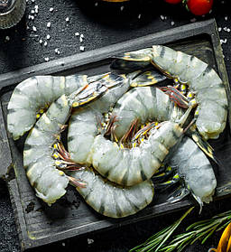 Креветки чорні тигрові без голови 16*20