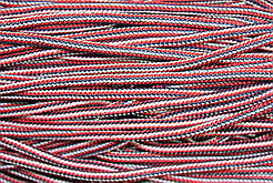 Шнур круглий м'який поліестер 5мм синій+червоний+білий моток 200м