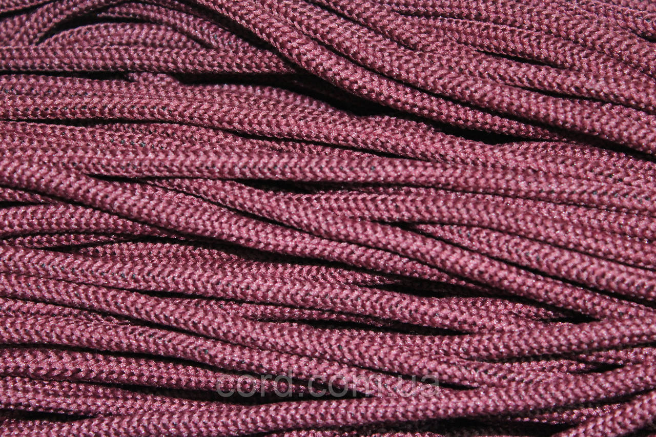 Шнур круглий м'який поліестер 5мм слива моток 200м, фото 1