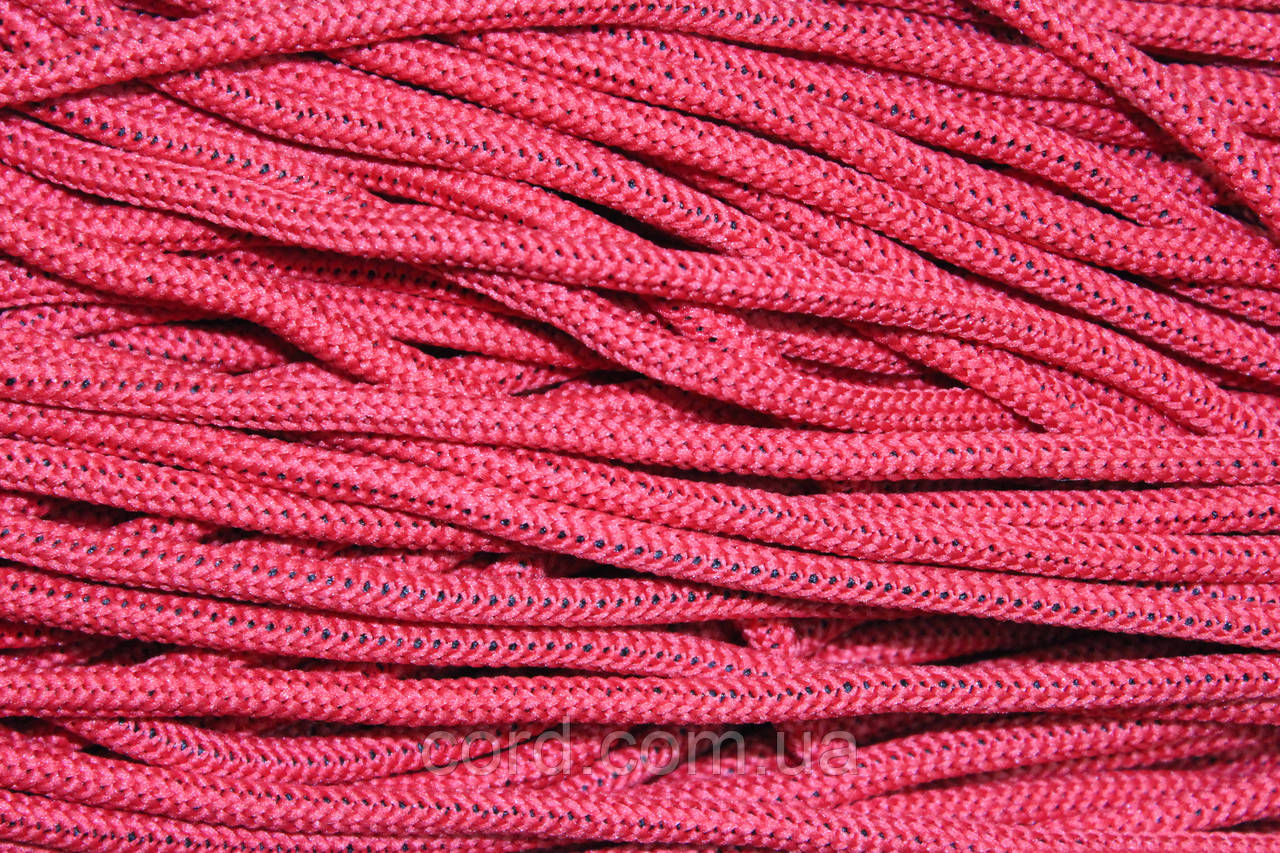 Шнур круглий м'який поліестер 5мм червоний моток 200м, фото 1