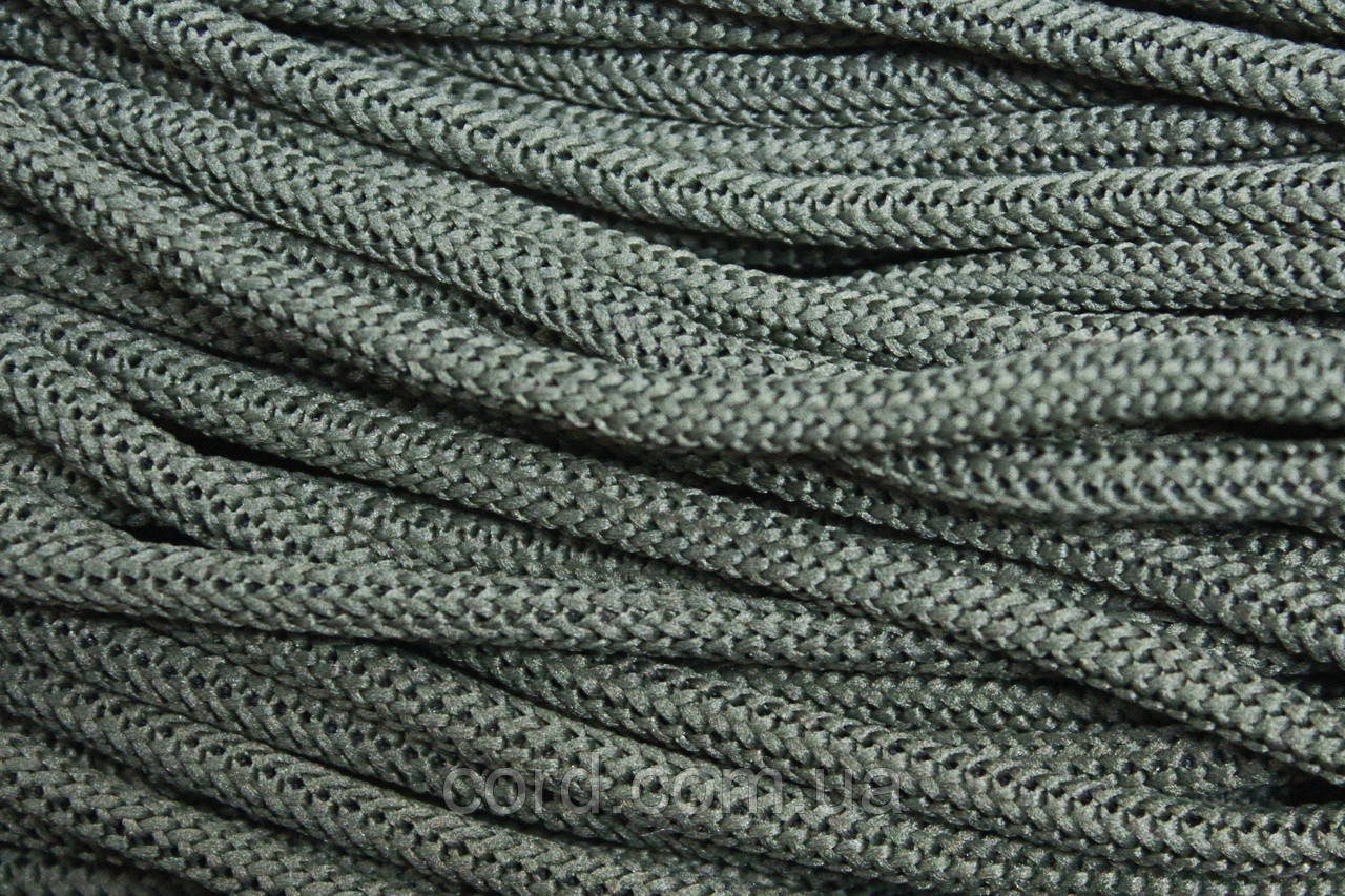 Шнур круглий м'який поліестер 5мм хакі моток 200м, фото 1