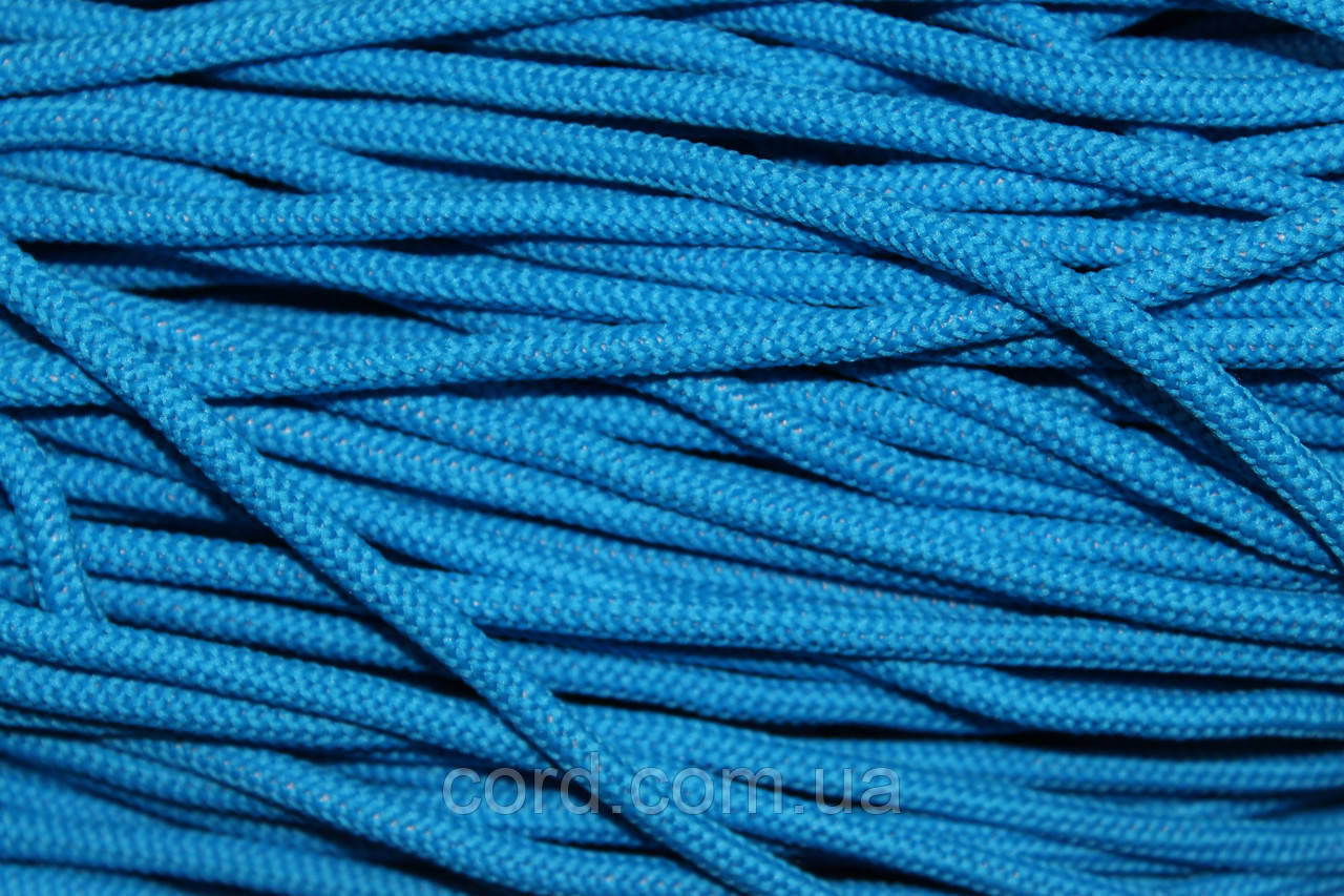 Шнур круглий м'який поліестер 5мм бірюза моток 200м, фото 1