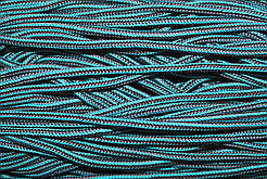 Шнур круглий м'який поліестер 5мм морська хвиля+чорний+сірий моток 200м
