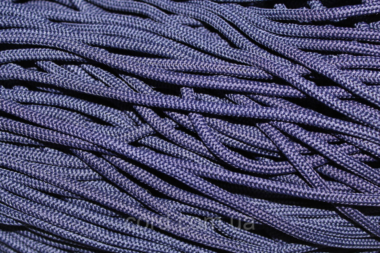 Шнур круглий м'який поліестер 5мм синій моток 200м, фото 1