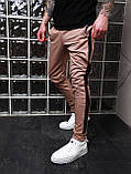Штани чоловічі спортивні бавовна бежеві з чорними смужками Київ, фото 2
