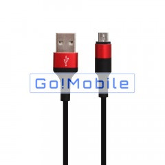 Кабель Hoco X26 Xpress Charging Micro USB чорно-червоний 1 m 2А (тканинний обплетені, метал. Коннект.)