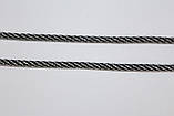 Шнур круглий спіраль 5мм чорний+срібло моток 100м, фото 2