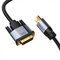Кабель HDMI to DVI Baseus 3м (4KHD Male to DVI Male) Adapter (3 метри)