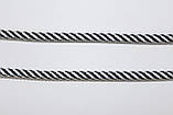 Шнур круглий спіраль 5мм чорний+білий моток 100м, фото 2