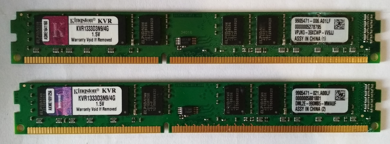 8GB 2x4GB DDR3 1333MHz Kingston PC3 10600U 2Rx8 RAM Оперативна пам'ять