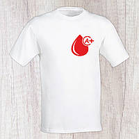 Чоловіча футболка з принтом "Група крові А+" Push IT S, Білий