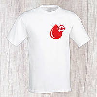 Чоловіча футболка з принтом "Група крові АВ+" Push IT Білий, S