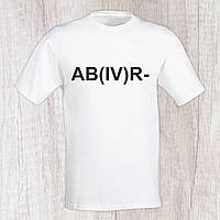 Чоловіча футболка з принтом "Група крові AB(IV)R-" Push IT S, Білий