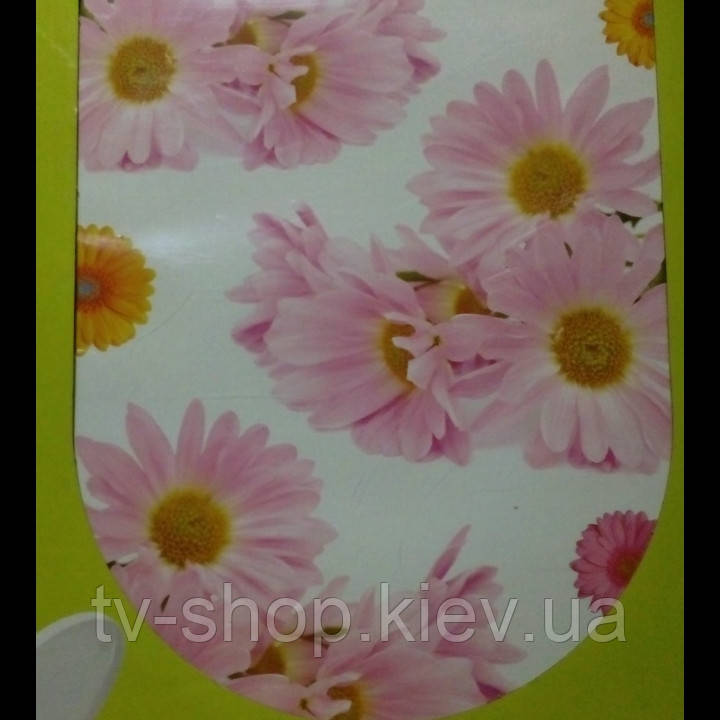 Сидіння для унітаза Ромашки рожеві Elif, фото 1