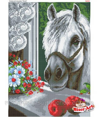 Схема для вишивки бісером (хрестиком) Бісер-Арт «Кінь у вікні (638)», фото 1