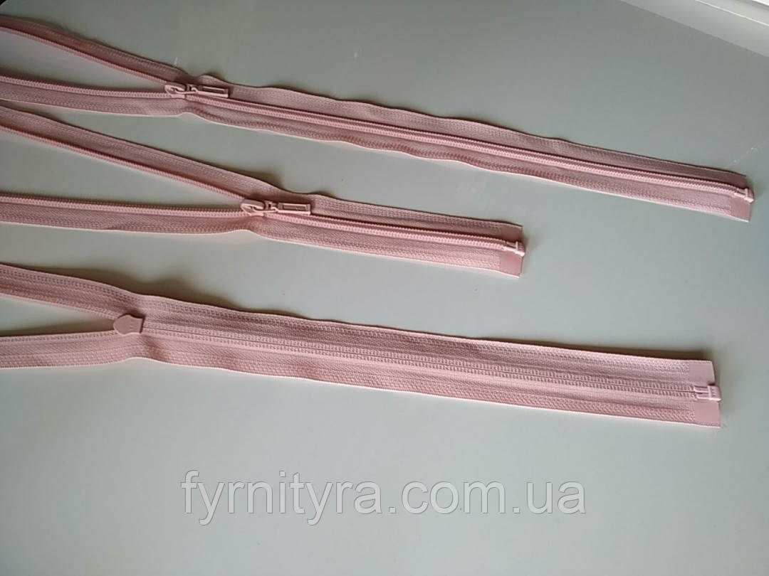 Блискавка спіраль YKK 80cm 1 пащунок роз'ємна рожева, фото 1