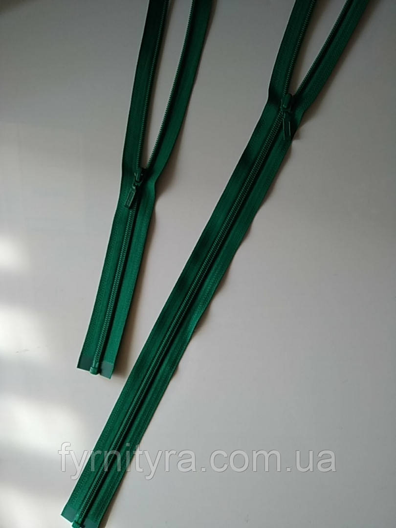 Блискавка спіраль YKK 80cm 1 тістунок роз'ємна зелена