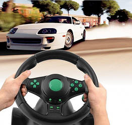 Гоночний кермо Vibration Steering Wheel ps2 ps3 pc USB мультимедійний 3 в 1