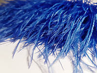 Страусиные перья на ленте - цвет васильковый