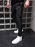 Спортивні штани чоловічі бавовна темно-сіра з чорними лампасами Київ, фото 2