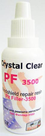 RESIN PF-3500, Полімер для ремонту скла Pit Filler — "фінішний", CRYSTAL CLEAR, США — 30 мл.