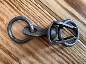 Вертушка Вертлюг Коловорот стальний два кільця 4 мм х 20 мм, чорний