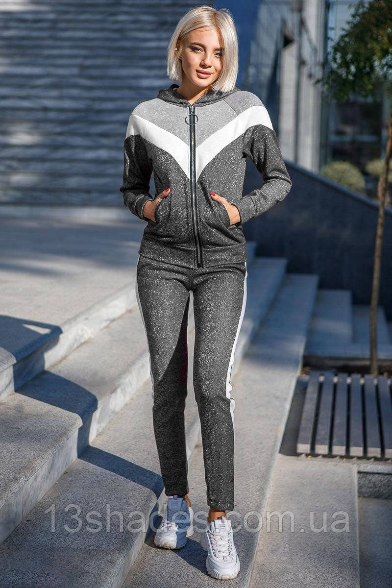 Спортивний жіночий костюм сіра бавовна Київ, фото 1