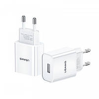 Зарядний пристрій USAMS Charger Kit T21 1USB, 2.1 A + Micro USB cable (Білий)