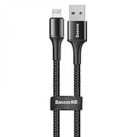 Lightning кабель Baseus Halo Data Lightning to USB 2.4 A 1m Black (CALGH-B01)